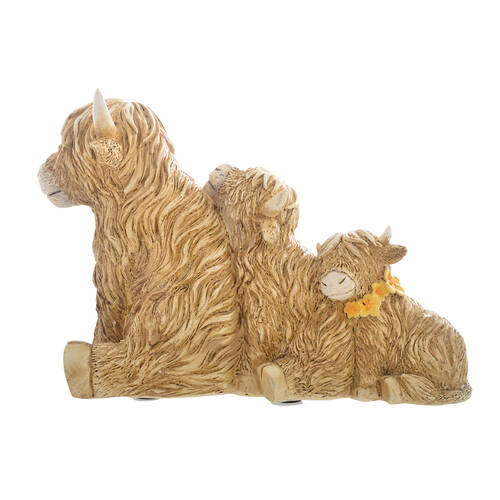 Gibson Gifts Highland Cow Family Figurine Home Decor - Brown