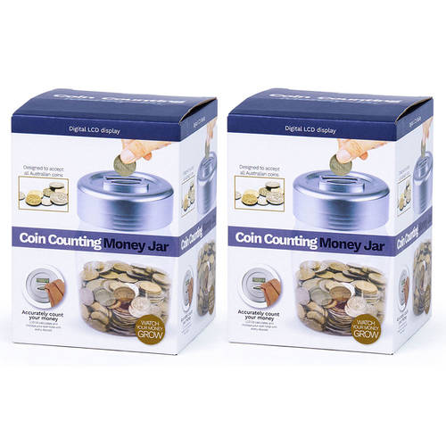 2x Coin Counting Money Jars