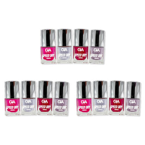 3PK 4x 15ml GIA Quick Dry Nail Polish Lacquer Classic Collection Silver1