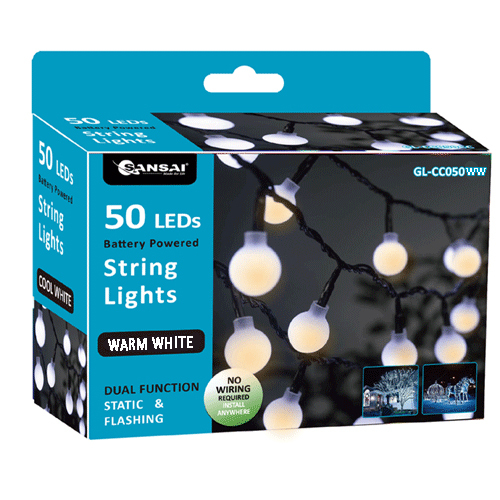 Sansai 50 LED Battery Powered String Lights Warm White