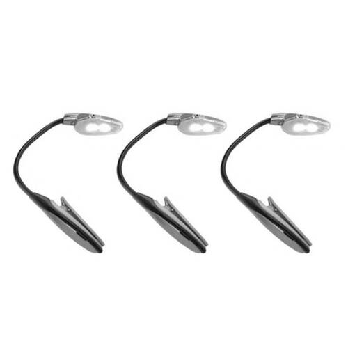 3x Portable Travel Flexible Neck led Clamp clip-on Reading book light Lamp