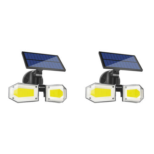 2PK Sansai Outdoor Motion Activated Adjustable Solar Power 2.5W LED Sensor Light