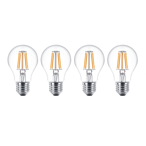 4PK Sansai LED Filament Light Bulb A60 8W E27 Warm White
