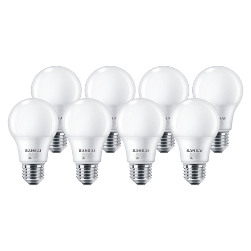 8x Sansai 12W Screw LED Bulb Light E27 1050lms Cool White