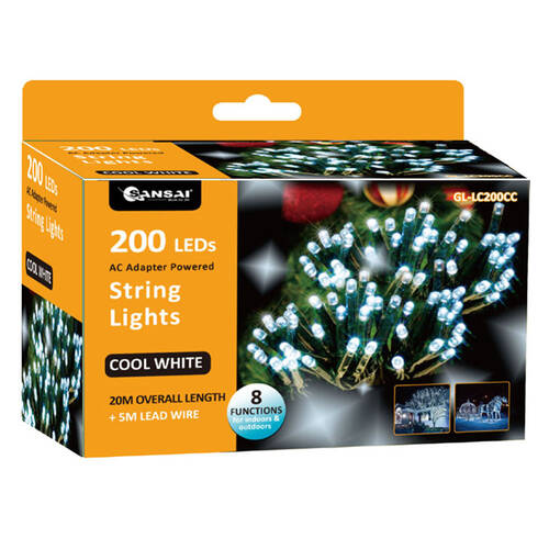 Sansai 200 LED String Lights - Cool White