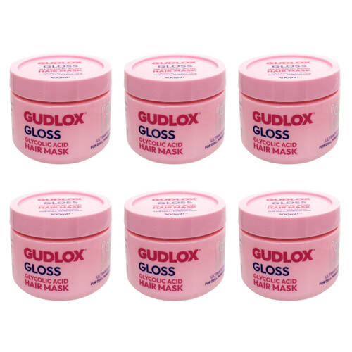 6PK Gudlox Gloss Glycolic Acid Hair Mask For Dull & Porous Treatment 300ml