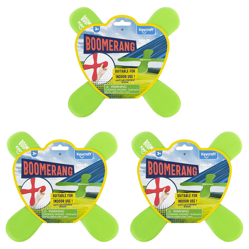 3PK Pocket Money Fun 26cm Indoor Boomerang Toy - Assorted 3y+