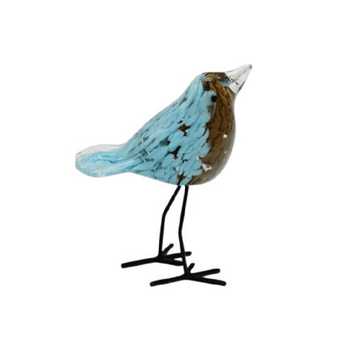 Darlin Carmel The Standing Glass Bird Figurine Sculpture 15.5x12cm Blue