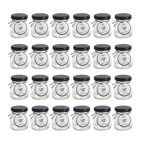 24PK The Styled Room 50ml Cleo Milk Glass Jar Assorted - Black/Gold/White