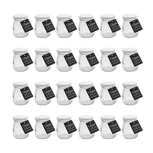 24PK The Styled Room 100ml Cleo Milk Glass Jar Assorted - Black/Gold/White