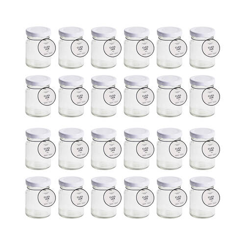 24PK The Styled Room 80ml Round Mini Glass Jar Assorted - Black/Gold/White