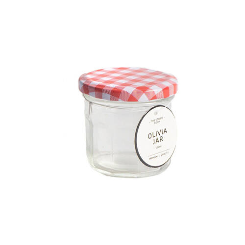 72PK The Styled Room 150ml Hex Glass Jar Assorted - Blue/Red