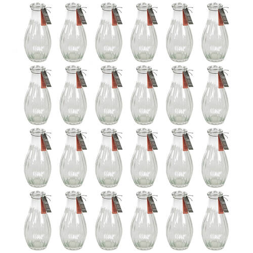 24PK Glass & Co Ribbed Glass Vase Home Decor 243.8x14.2cm - Clear