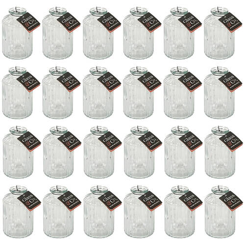 24PK Glass & Co Ribbed Bottle Glass Vase 246x10cm - Clear