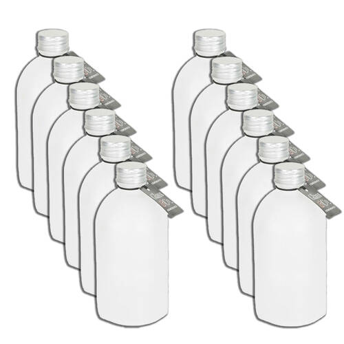 12PK Glass & Co Round Silver Lid Frosted Bottle Storage Jar 330ml Clear