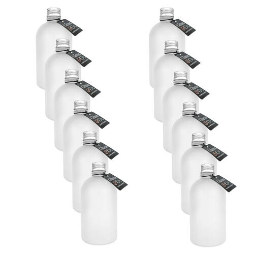 12PK Glass & Co Round Silver Lid Frosted Bottle Storage Jar 270ml Clear