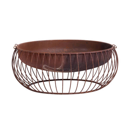 Glow 58cm Eclipse Wire Garden/Patio Outdoor Fire Pit Brown