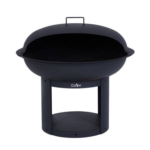 Glow 75x73cm Verona Fire Pit w/ Pizza Cooking Station Black