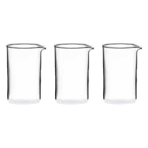 3PK Coffee Culture Glass Replacement Coffee Press Carafe 600ml Clear