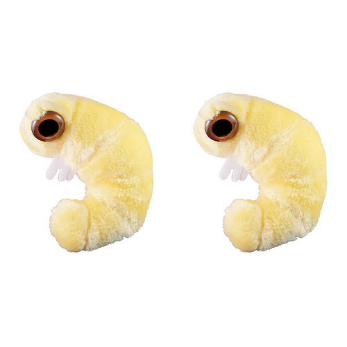 2PK Giant Microbes Bookworm Soft Stuffed Plush Toy Yellow