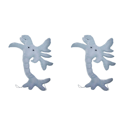2PK Giant Microbes Brain Cell Soft Stuffed Plush Toy Grey