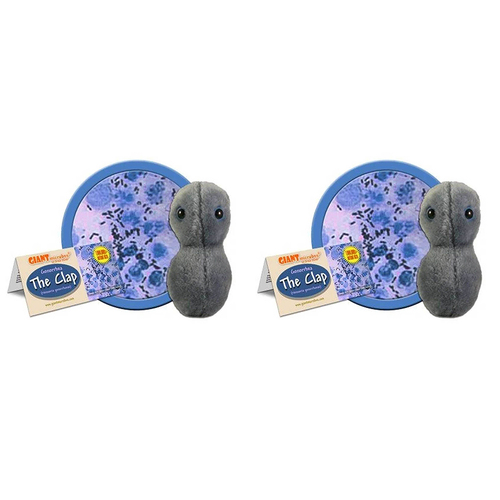 2PK Giant Microbes Clap Gonorrhoea Soft Stuffed Plush Toy Grey