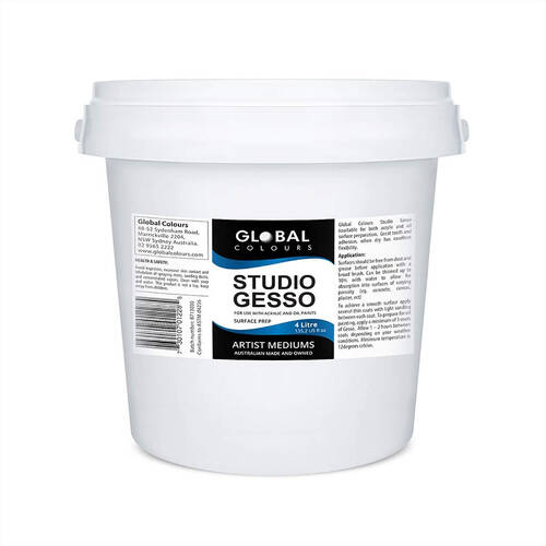 Global Studio Flexible and Fast-Drying Gesso Paint Primer 1Litre White