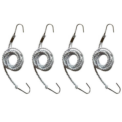 4PK Elemental Pegless Portable Camping Clothesline 2.4m - White