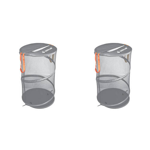 2PK Elemental 75L Portable Collapsible Laundry Hamper 63x40cm - Grey