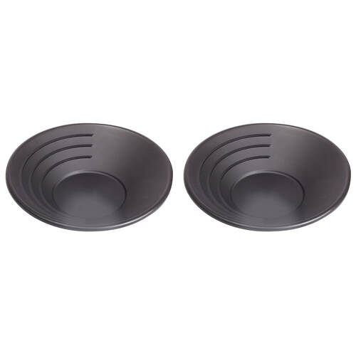 2PK Elemental Durable Camping Gold Pan 35cm Round - Black