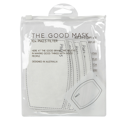 10PK The Good Brand PM2.5 Activated Carbon Filter Masks - White