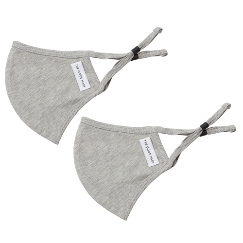 2PK The Good Brand Cotton Jersey Reusable Facemask - Grey