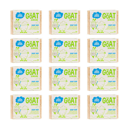 12PK The Goat Skincare Body Soap Bar w/ Lemon Myrtle 100g For Sensitive Skin