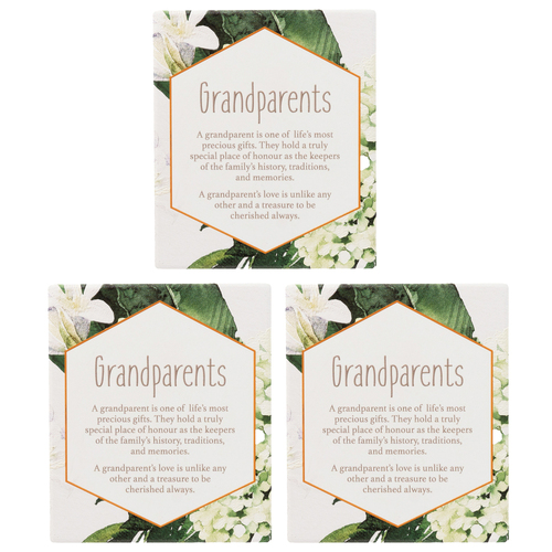 3PK Splosh Ceramic Greenhouse Grandparent Verse Plaque w/ Stand & Hook 12x14cm