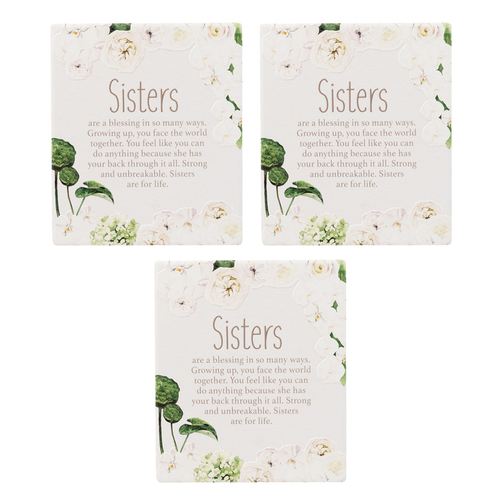 3PK Splosh Ceramic Greenhouse Sister Verse Plaque w/ Stand & Hook 12x14cm