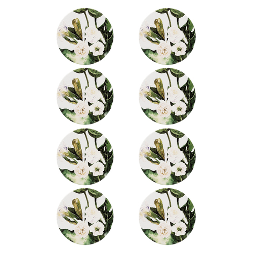 8PK Splosh Greenhouse 11cm Ceramic Flower Trio Coaster Drink Mat Round