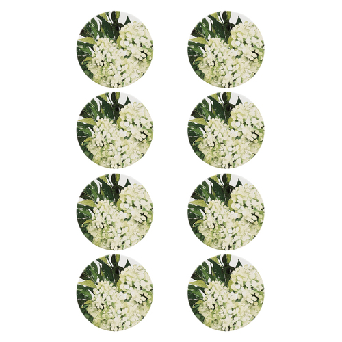 8PK Splosh Greenhouse 11cm Ceramic Green Floral Coaster Drink Mat Round