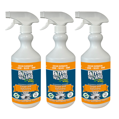 3PK Enzyme Wizard Carpet & Upholstery Spray Cleaner 750ml