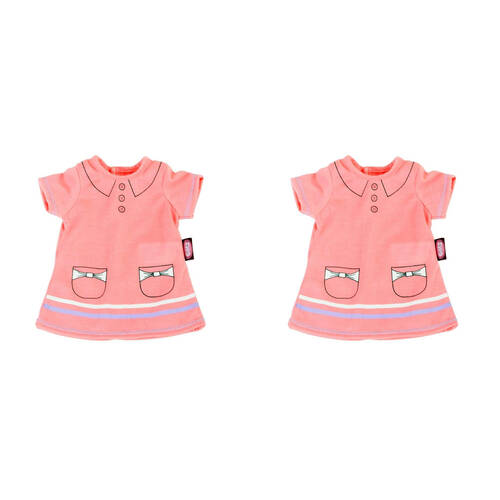2PK Gotz Wardrobe Pink Polo Dress Baby Girl Doll Clothes 45-50cm