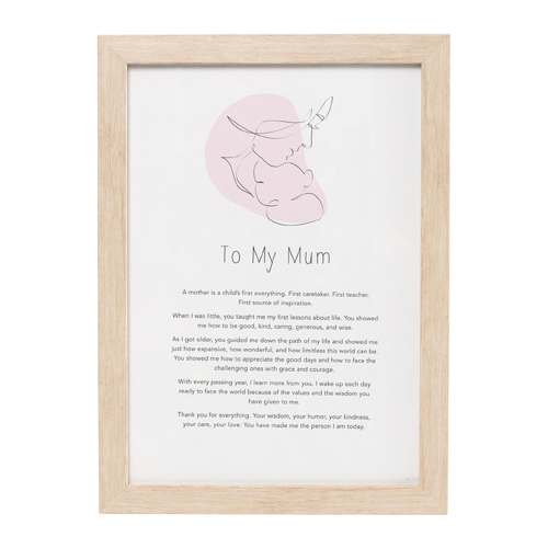Splosh Gift Of Words To My Mum Message Plaque 24x32.5cm