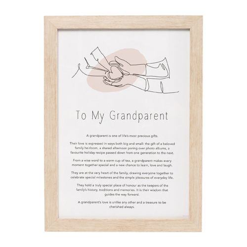 Splosh Gift Of Words To My Grandparent Message Plaque 24x32.5cm