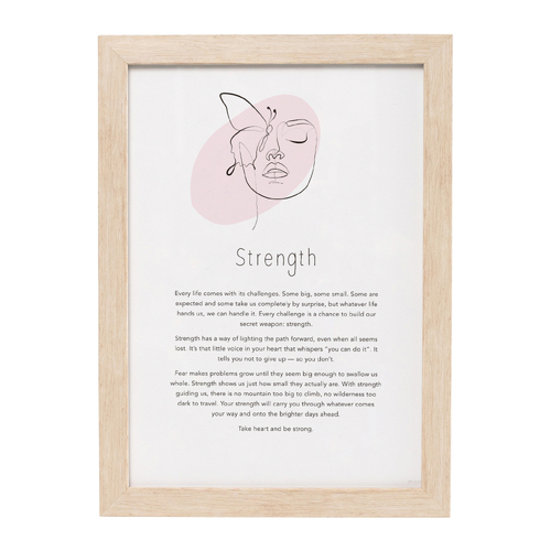 Splosh Gift Of Words Strength Message Plaque 24x32.5cm