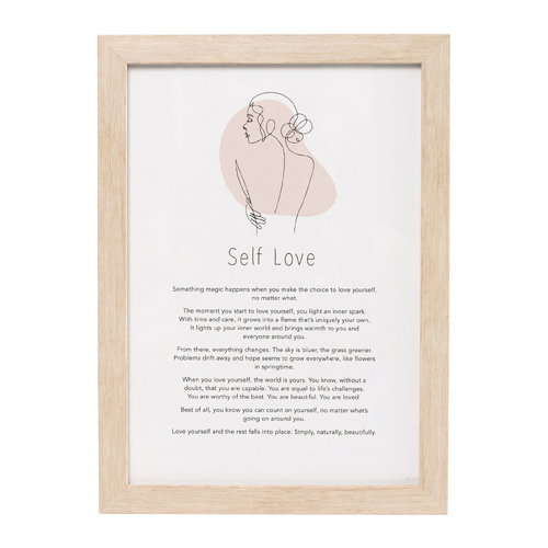 Splosh Gift Of Words Self Love Message Plaque 24x32.5cm