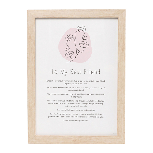 Splosh Gift Of Words To My Best Friend Message Plaque 24x32.5cm