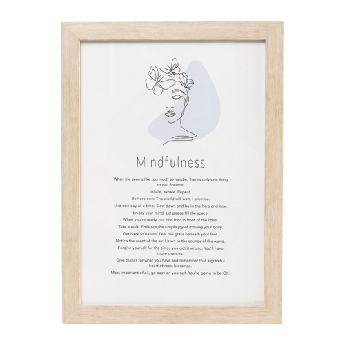 Splosh Gift Of Words Mindfulness Message Plaque 24x32.5cm