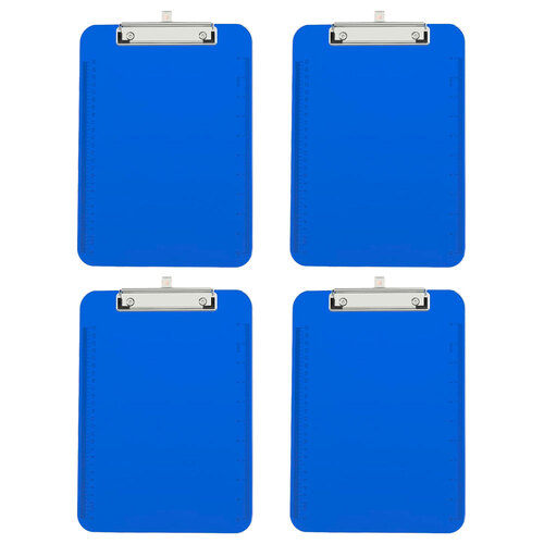 4PK Gusspak Plastic Clipboard A4 Paper - Transparent Blue