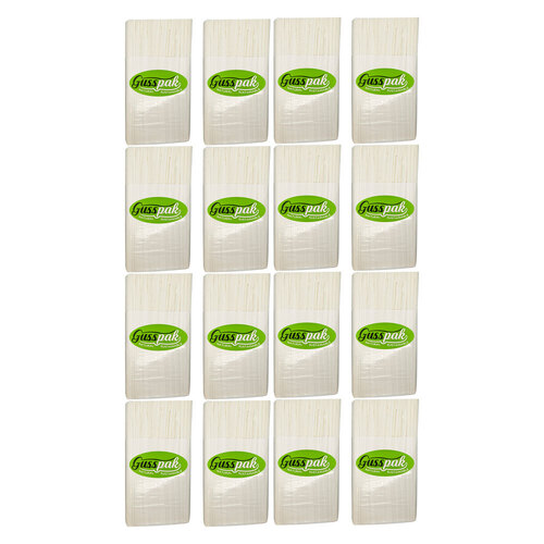 16pc Gusspak Multifold Hand Towel 250 Sheets 23cm x 23cm Embossed White