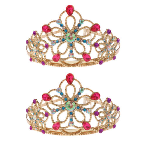 2PK Great Pretenders Bejewelled Tiara Kids Headpiece Hair Accessories 3y+ Gold