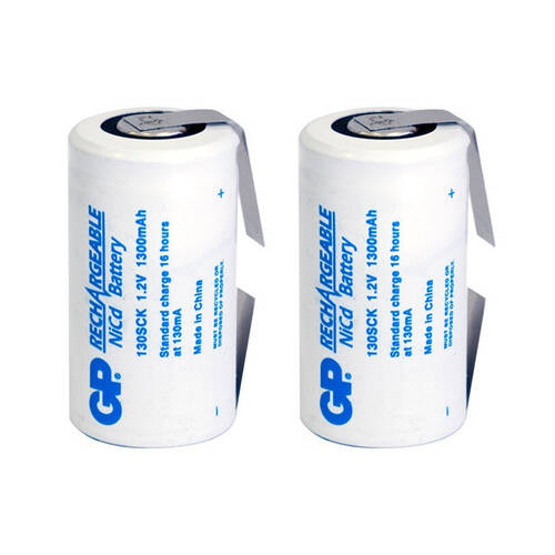 2PK 1300MAH 1.2V NICAD SUB C WITH
