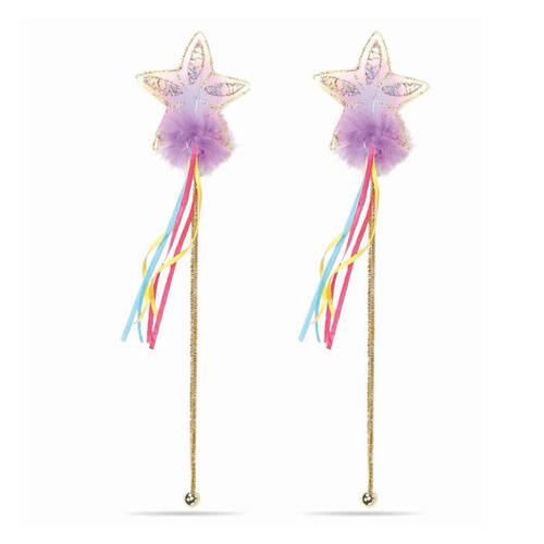 2PK Great Pretenders Multi Pastel & Gold Glitter Rainbow Wand 3y+